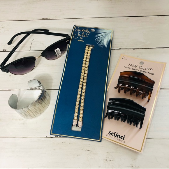 Accessory Bundle. Silver Cuff Bracelet Sunglasses - Picture 1 of 11
